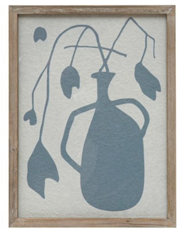 CC BLUE ABSTRACT FLOWER(1)VASE ART