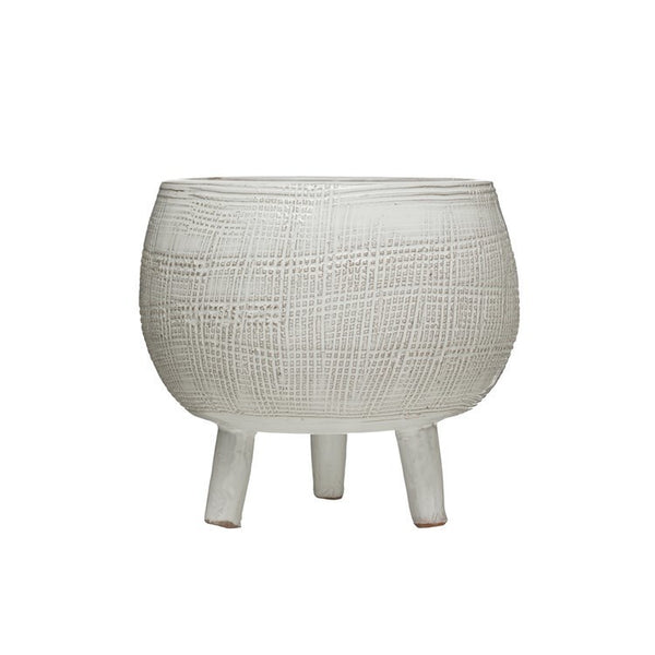 WHITE FOOTED TERRA-COTTA POT (HOLDS 7” POT)