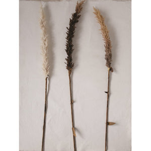 FAUX BROWN FLOCKED GRASS PLUME