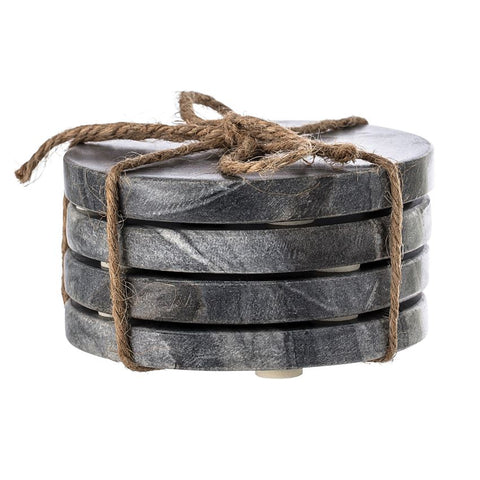 GREY ROUND MARBLE COASTERS