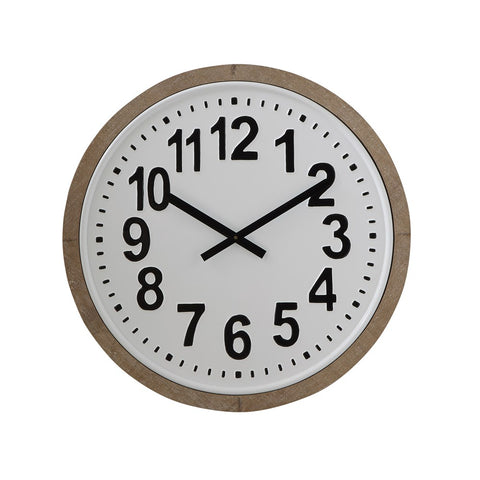 WHITE/BLACK METAL WALL CLOCK