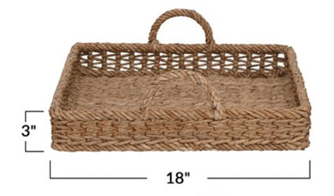 MEDIUM Water Hyacinth & Rattan Tray