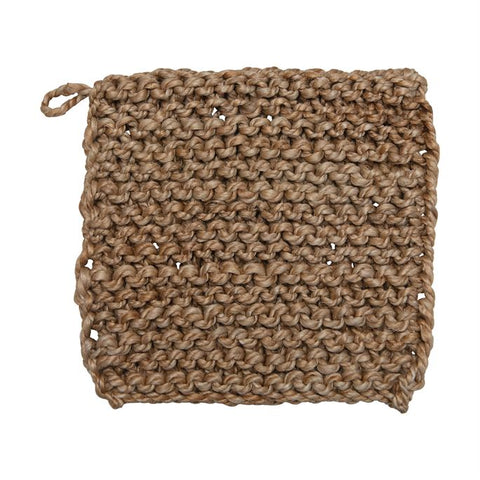 B 8"  Jute Crocheted Pot Holder