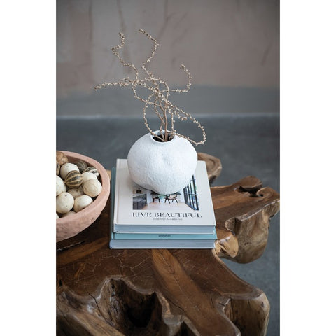 CC WHITE VOLCANO FINISH VASE