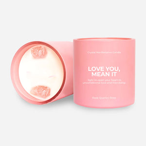 “Love you, Mean it.” Rose Manifestation Candle by Jill & Ally